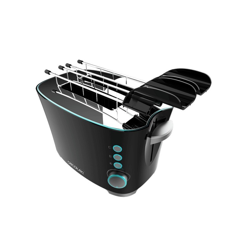 Cecotec 02184 tostadora 7 2 rebanada(s) 650 W Negro, Acero inoxidable