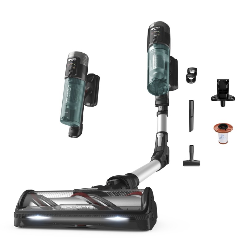 Rowenta RH9A32 Aspiradora escoba 2 en 1 Batería Secar Sin bolsa Aluminio, Verde