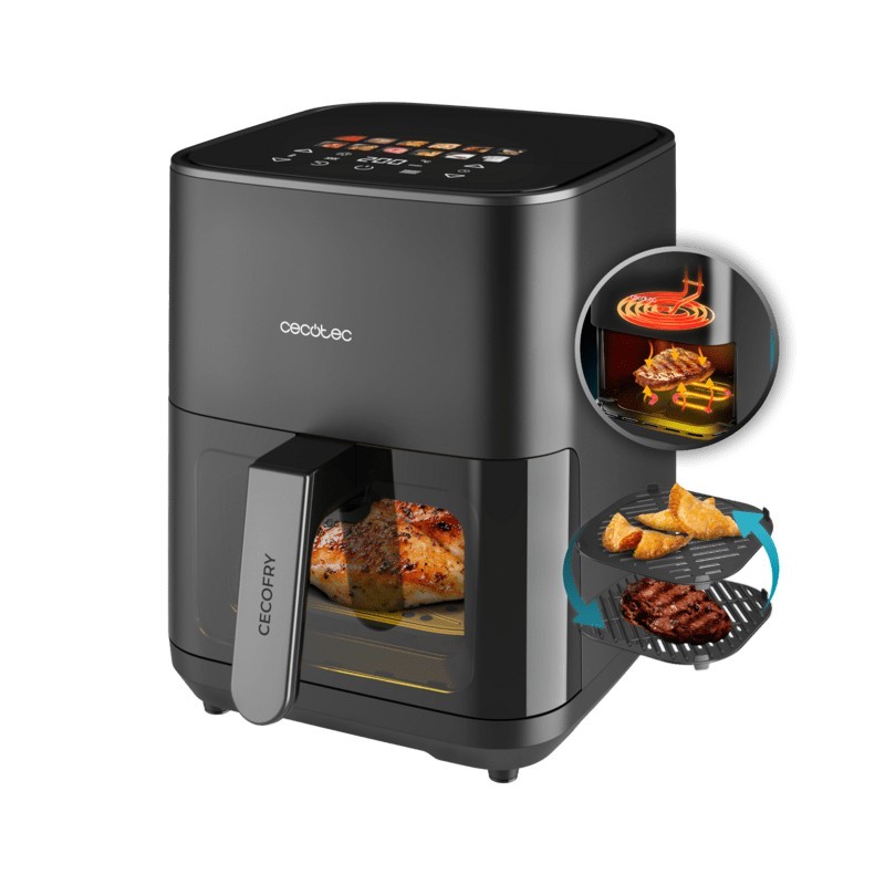 Cecotec Cecofry&Grill Duoheat 4000 Sencillo 4 L Independiente 1900 W Freidora de aire caliente Negro