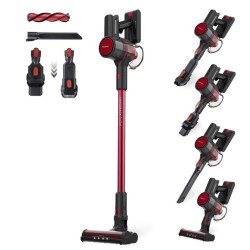 Taurus Crossback Glow Aspiradora escoba 2 en 1 Batería Secar HEPA Sin bolsa 150 W Rojo