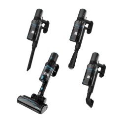 Cecotec Rockstar 3500 Storm Pet Flex Conga Aspiradora escoba 2 en 1 Batería Secar Sin bolsa 500 W Negro, Azul 2,5 Ah