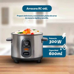 Grunkel RC-06L arrocera 0,6 L 300 W Acero inoxidable
