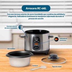 Grunkel RC-06L arrocera 0,6 L 300 W Acero inoxidable