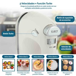 Grunkel AM-350TURBO5BOWL batidora Batidora de varillas 350 W Blanco