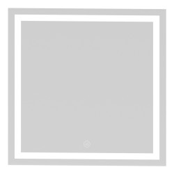 Ksix Espejo inteligente Aqua, Antivaho 70x70 cm, Altavoz integrado, RGB + Blanco cálido, 1.300 lm, 36 W, App Tuya