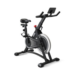 Ksix Bicicleta estática indoor KB01, Soporte Tablet y Smart Phone, Ajustable, Compatible apps Kinomap y Zwift, Negro