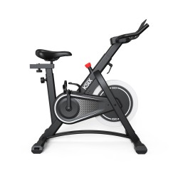 Ksix Bicicleta estática indoor KB01, Soporte Tablet y Smart Phone, Ajustable, Compatible apps Kinomap y Zwift, Negro