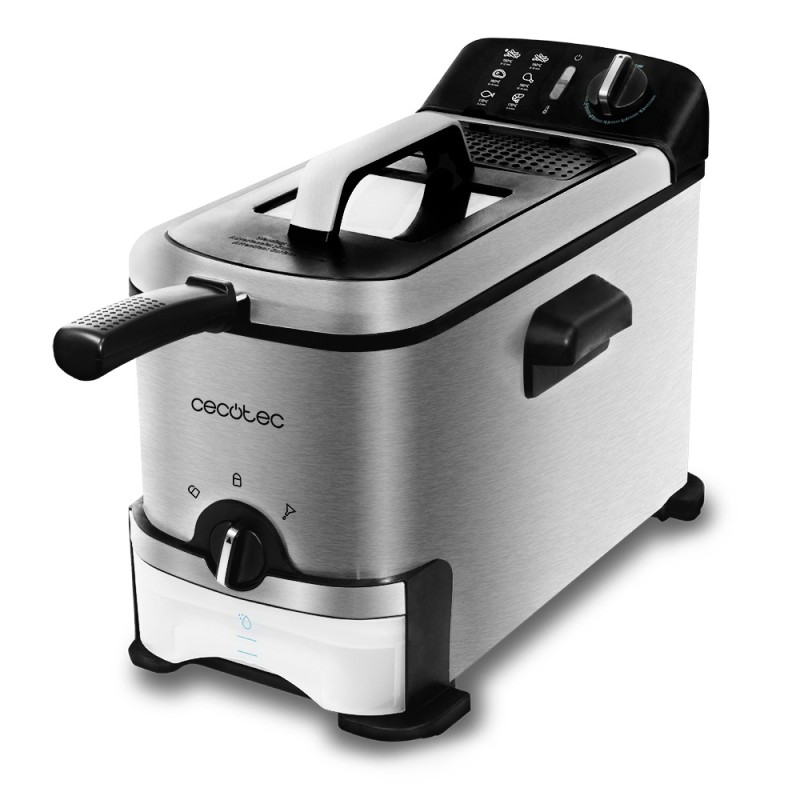 Cecotec CleanFry Infinity 3000 ProFilter Sencillo 3 L 2400 W Freidora Negro, Acero inoxidable