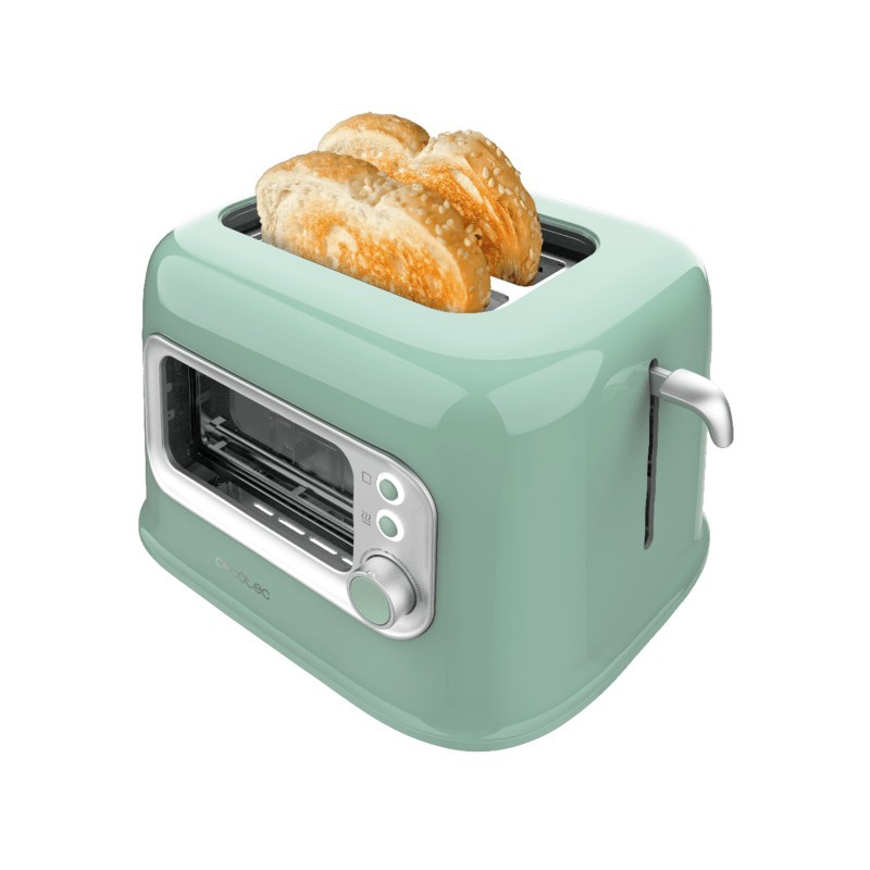 Cecotec RetroVision Green 5 2 rebanada(s) 700 W Verde claro, Acero inoxidable