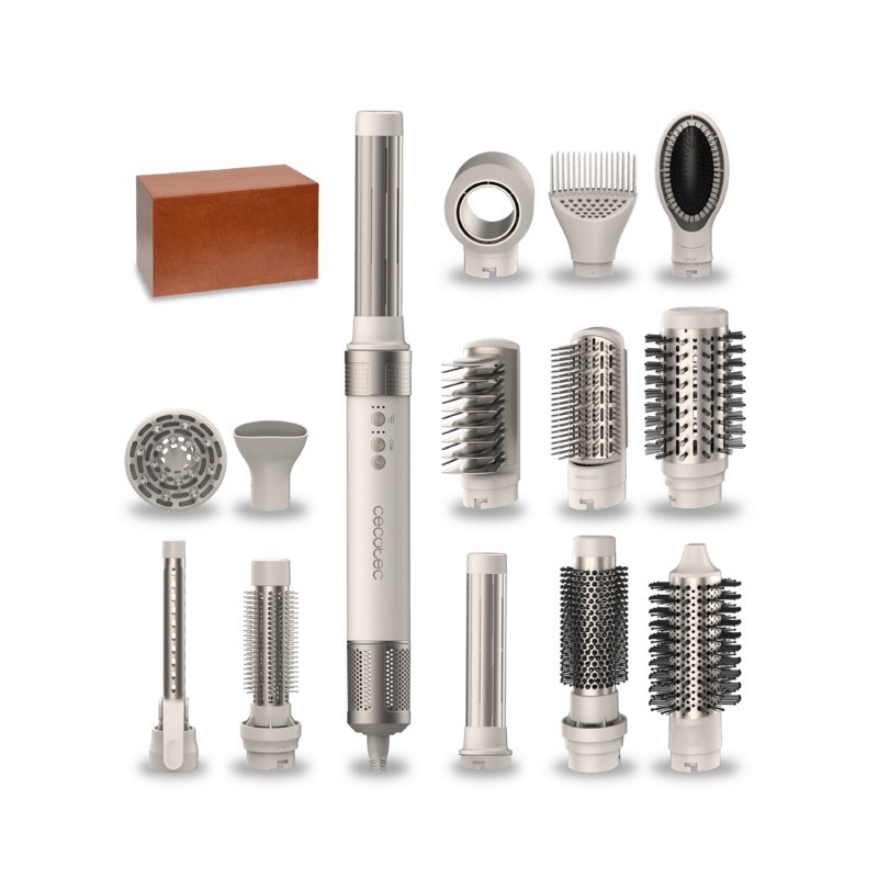 Cecotec Bamba CeramicCare 14in1 Herramienta de peinado con múltiples accesorios Champán 1400 W 1,8 m