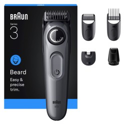 Braun BeardTrimmer 3 BT3560 depiladora para la barba Batería 40 2 cm Negro, Gris