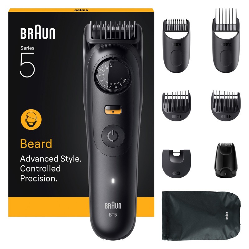 Braun BeardTrimmer 5 BT5560 depiladora para la barba Batería 40 2 cm Mojado y seco Negro