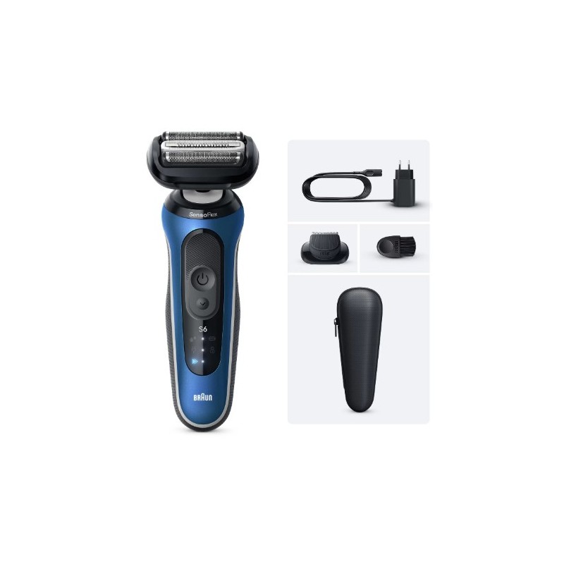Braun 62-B1200s Máquina de afeitar de láminas Recortadora Negro, Azul