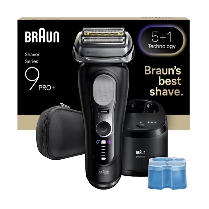 Braun Series 9 Pro+ 9660CC Máquina de afeitar de láminas Recortadora Negro, Plata