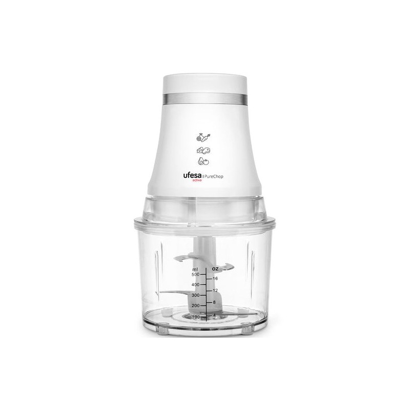 Ufesa 70506147 picadora eléctrica de alimentos 0,5 L 400 W Transparente, Blanco