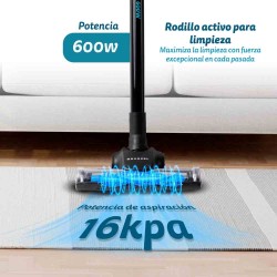 Grunkel ASP-ROLLER aspiradora de pie y escoba eléctrica Aspiradora escoba Corriente alterna Secar HEPA Sin bolsa 0,9 L 600 W