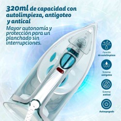 Grunkel PL-3200MAXTOP plancha Plancha a vapor 3200 W Azul