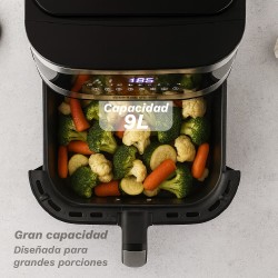 Grunkel MAXYSTEELFRYER freidora Sencillo 9 L Independiente 2200 W Freidora de aire caliente Negro, Acero inoxidable