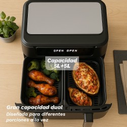 Grunkel 8426156019024 freidora Doble 10 L Independiente 2800 W Freidora de aire caliente Negro