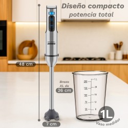 Grunkel BM-2000SET batidora Batidora de mano 2000 W Acero inoxidable, Negro