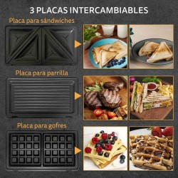 Grunkel SAN-MULTING sandwichera 850 W Acero inoxidable