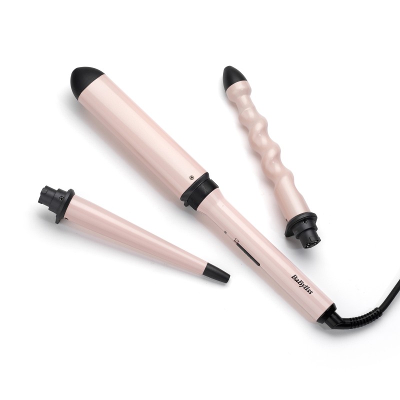 BaByliss Curl & Wave Trio Rizador de pelo Caliente Negro, Rosa 58 W 2,5 m