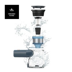 Taurus Homeland Digital Animal Flex Aspiradora escoba 2 en 1 Batería Secar Ciclónico, HEPA Sin bolsa 0,5 L Azul 2,2 Ah