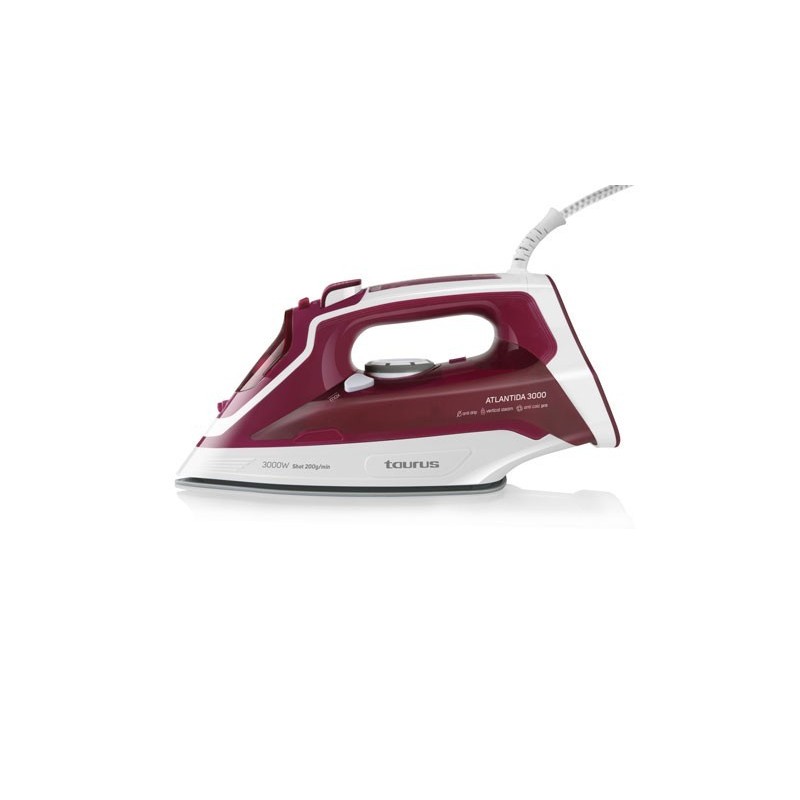 Taurus Atlantida 3000 Plancha a vapor Suela de cerámica 3000 W Rojo, Blanco