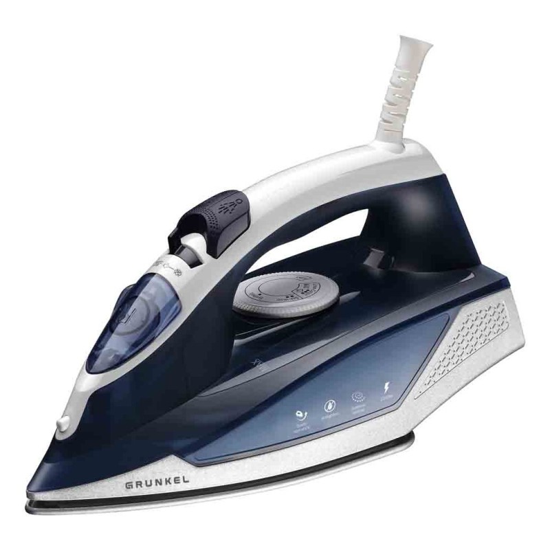 Grunkel PL-22NS plancha Plancha vapor-seco Suela de acero inoxidable 2200 W Azul