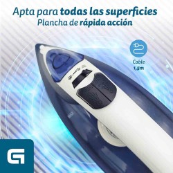 Grunkel PL-22NS plancha Plancha vapor-seco Suela de acero inoxidable 2200 W Azul