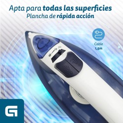 Grunkel PL-22NS plancha Plancha vapor-seco Suela de acero inoxidable 2200 W Azul