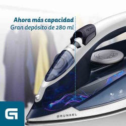 Grunkel PL-22NS plancha Plancha vapor-seco Suela de acero inoxidable 2200 W Azul