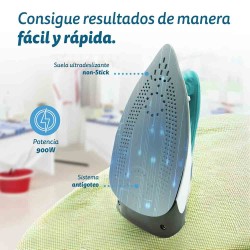 Grunkel PLV-900 plancha Plancha vapor-seco Suela antiadherente 900 W Blanco, Azul