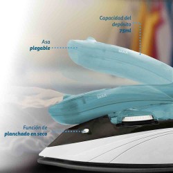 Grunkel PLV-900 plancha Plancha vapor-seco Suela antiadherente 900 W Blanco, Azul