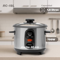 Grunkel RC-18L arrocera 1,8 L 700 W Acero inoxidable