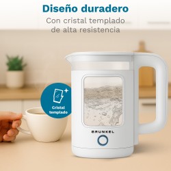 Grunkel HV-18CWPBL tetera eléctrica 1,8 L 1500 W Transparente, Blanco