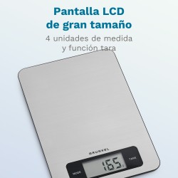 Grunkel BC-COOKXT báscula de cocina Acero inoxidable Encimera Rectángulo Báscula electrónica de cocina