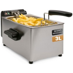 Grunkel FRYPRO-3SS freidora Sencillo 3 L Independiente 2000 W Acero inoxidable