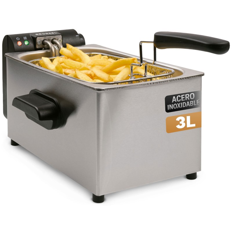 Grunkel FRYPRO-3SS freidora Sencillo 3 L Independiente 2000 W Acero inoxidable