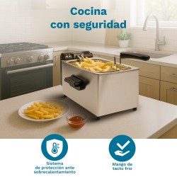Grunkel FRYPRO-3SS freidora Sencillo 3 L Independiente 2000 W Acero inoxidable