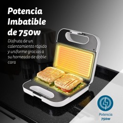 Grunkel SAN-GRILLNG sandwichera 750 W Blanco