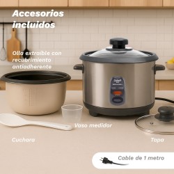 Grunkel RC-28L arrocera 2,8 L 1000 W Acero inoxidable, Gris Oscuro