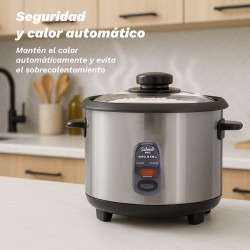 Grunkel RC-28L arrocera 2,8 L 1000 W Acero inoxidable, Gris Oscuro