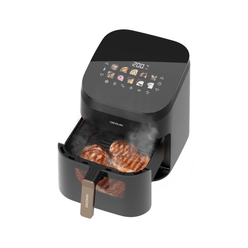 Cecotec Cecofry&Grill Smokin' 6500 Sencillo 6,5 L Independiente 2200 W Freidora de aire caliente Negro, Marrón