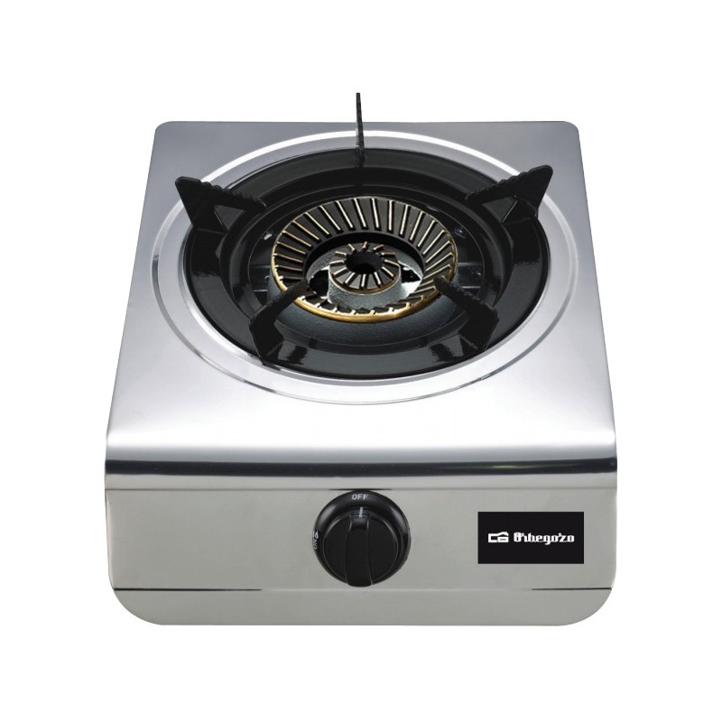 Orbegozo FO 1700 hobs Negro, Acero inoxidable Encimera Encimera de gas 1 zona(s)