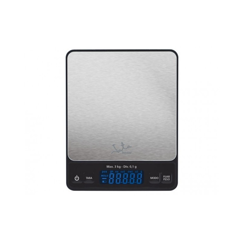 JATA Mod. 773 Negro, Plata Encimera Rectángulo Báscula electrónica de cocina