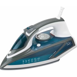 JATA PL619C plancha Plancha a vapor Suela de cerámica 2600 W Azul, Gris, Blanco
