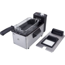 JATA FR680 freidora Sencillo 3,2 L Independiente 2000 W Negro, Acero inoxidable