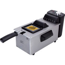 JATA FR680 freidora Sencillo 3,2 L Independiente 2000 W Negro, Acero inoxidable