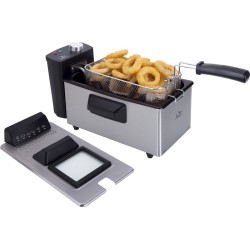 JATA FR680 freidora Sencillo 3,2 L Independiente 2000 W Negro, Acero inoxidable